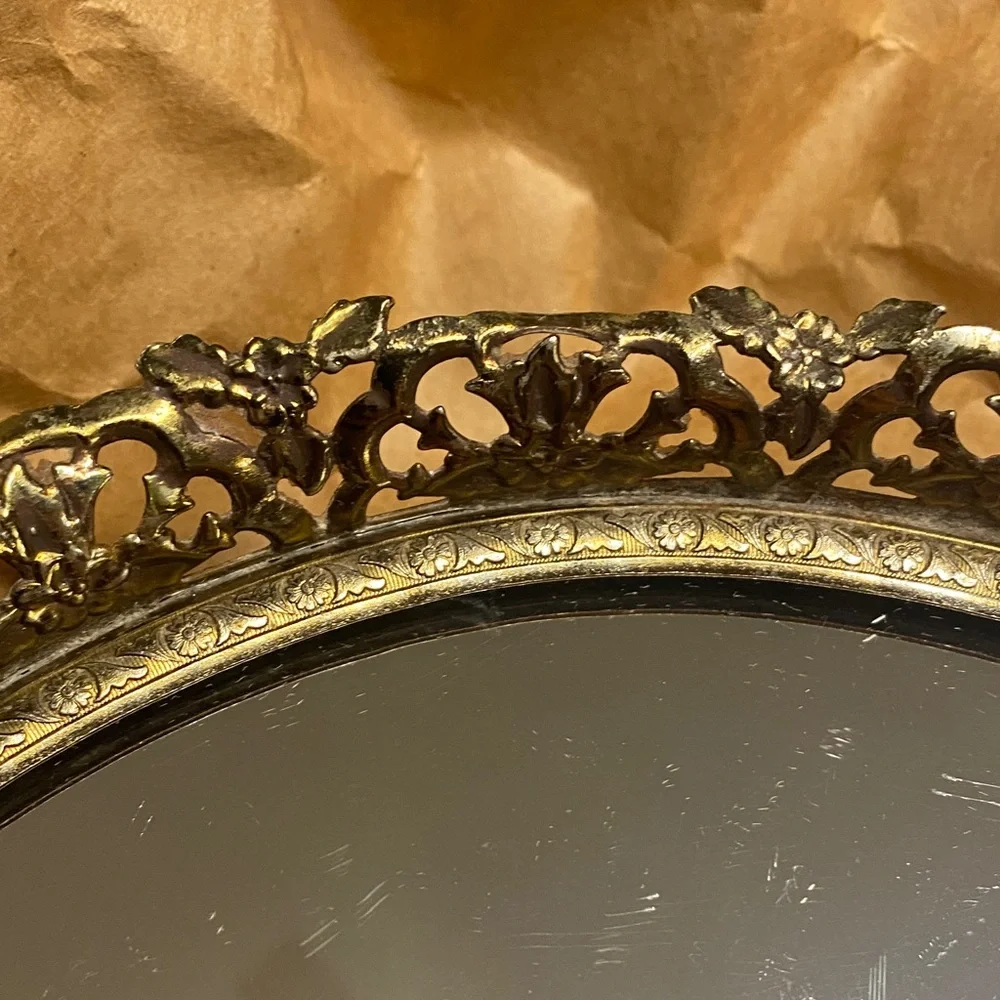 Ornate Vintage Gold Vanity Mirror